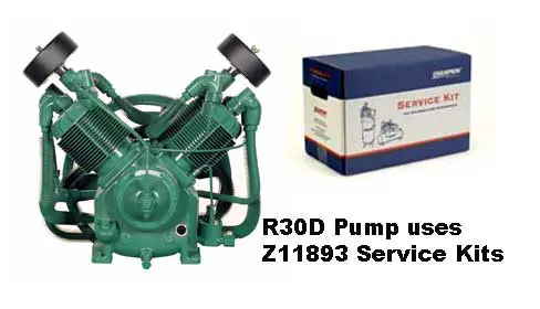 Green R30D water pump with packaging box and model number.